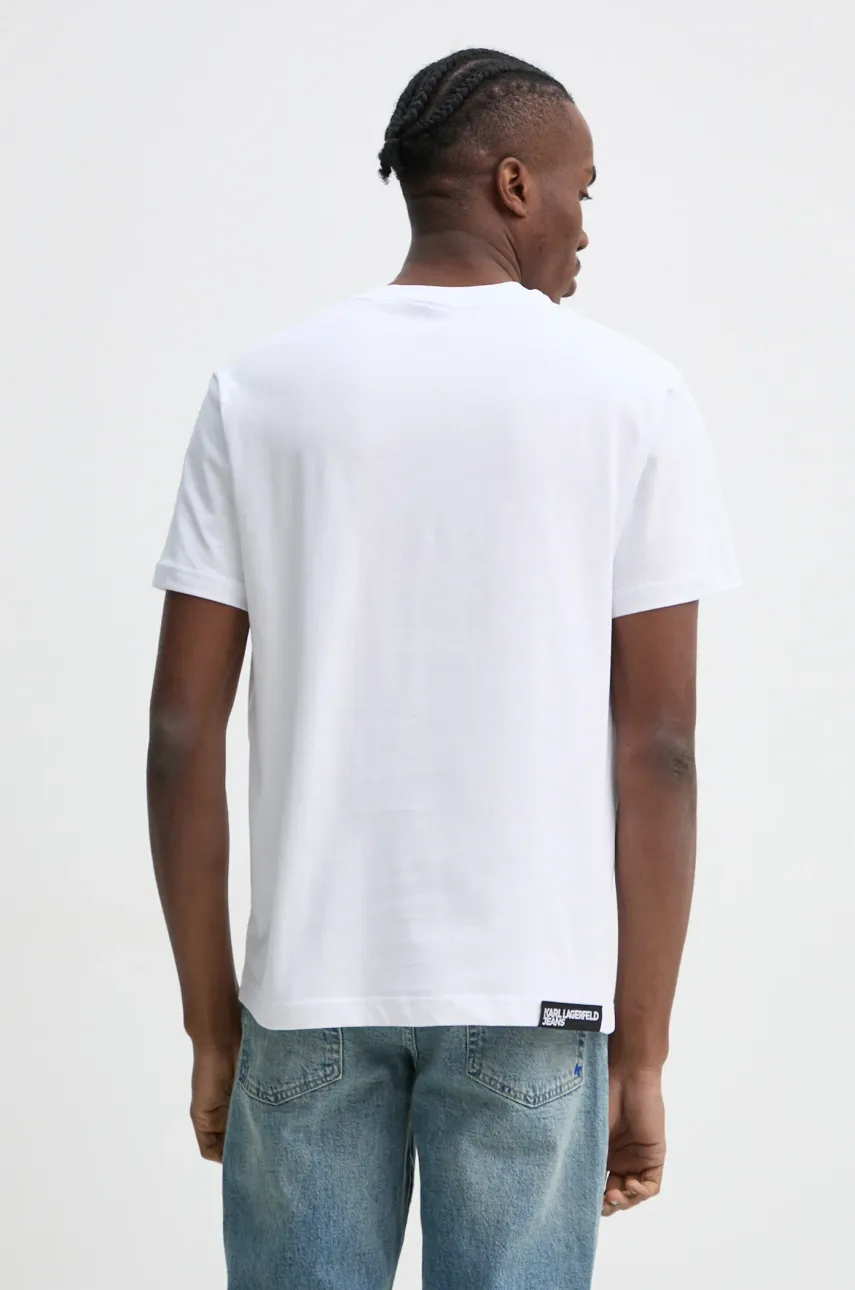 Bavlnené tričko Karl Lagerfeld Jeans pánske, biela farba, s potlačou, A1M17002