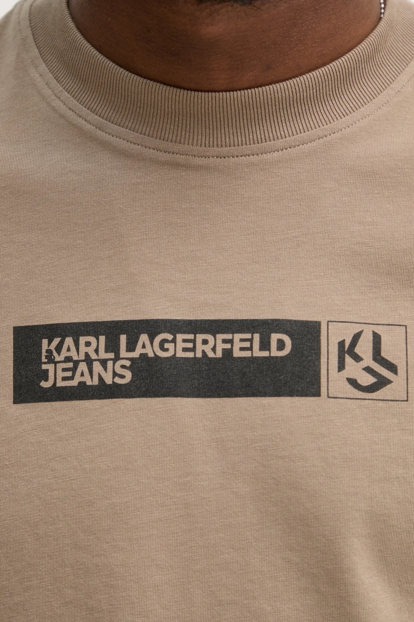 Футболка Karl Lagerfeld Jeans чоловіча колір бежевий з принтом A1M17112 