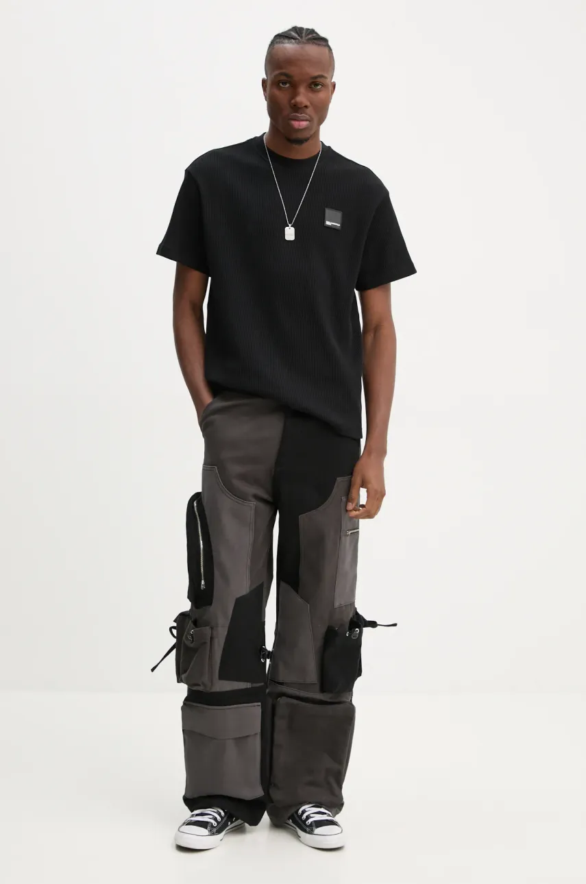 Хлопковая футболка Karl Lagerfeld Jeans мужская цвет чёрный с аппликацией A1M17049 Хлопковая футболка Karl Lagerfeld Jeans мужская цвет чёрный с аппликацией A1M17049