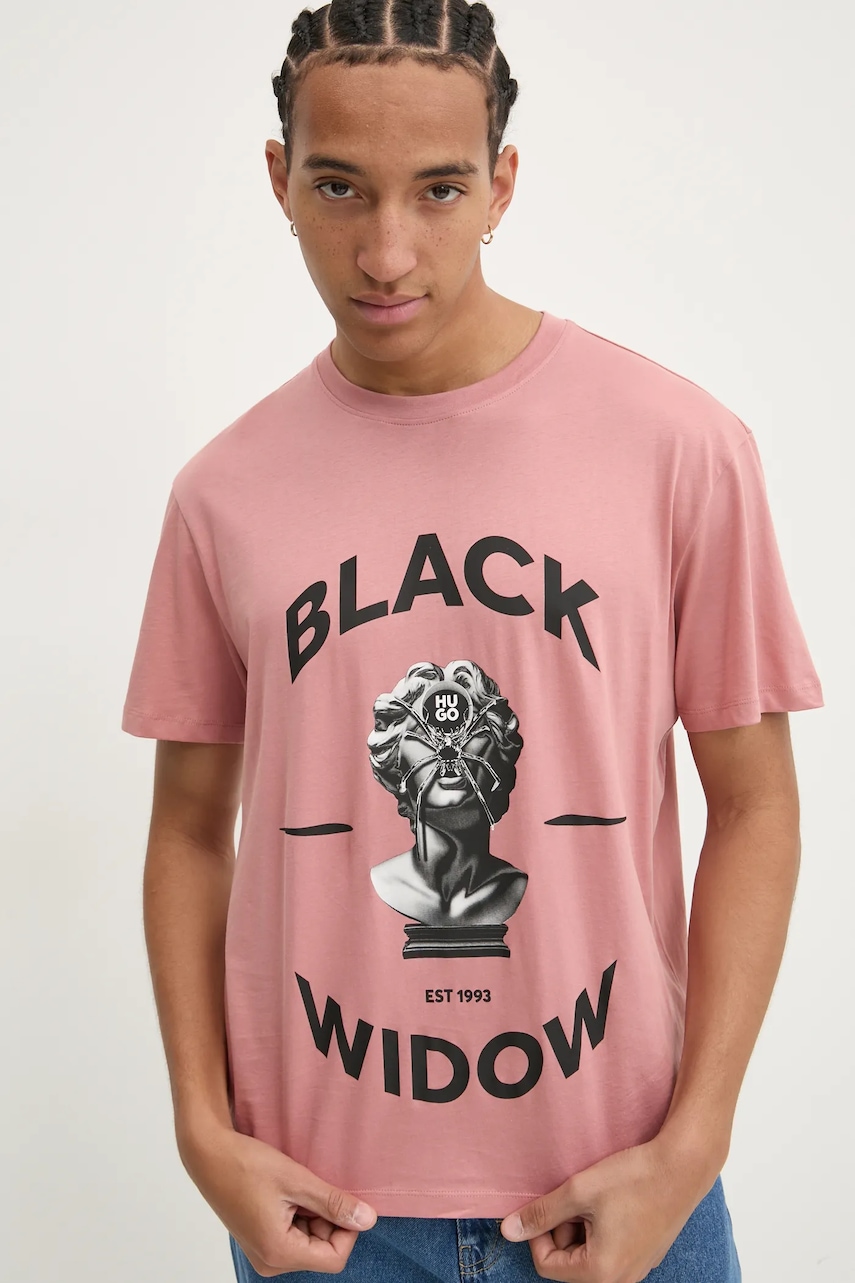 Βαμβακερό μπλουζάκι HUGO