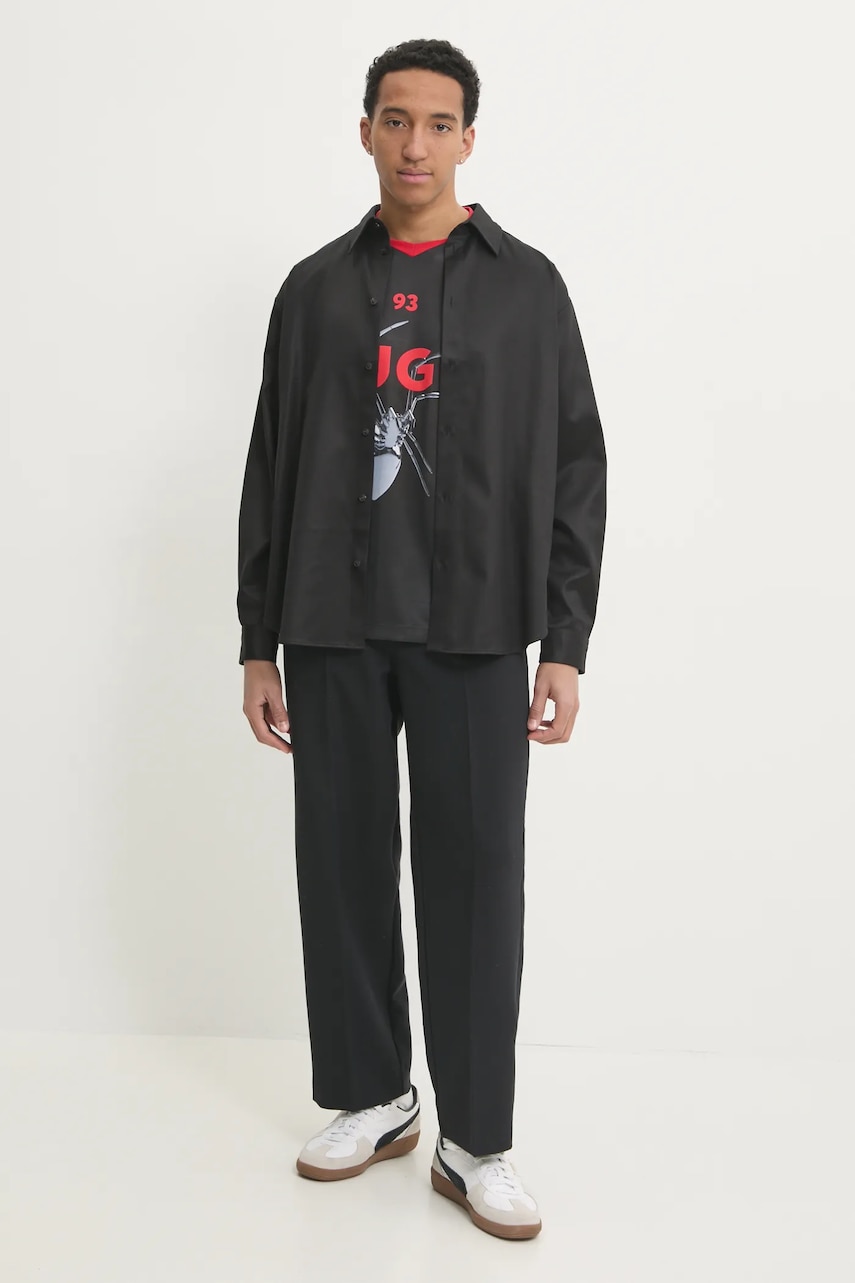 HUGO tricou barbati, culoarea negru, cu imprimeu, 50531299