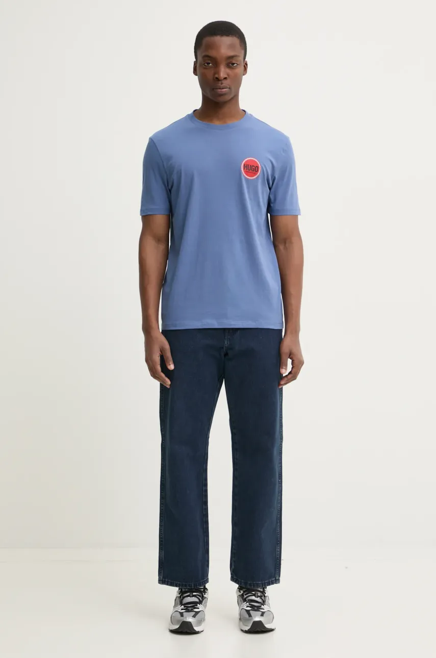 Хлопковая футболка HUGO мужская с принтом 50530641 Хлопковая футболка HUGO мужская с принтом 50530641