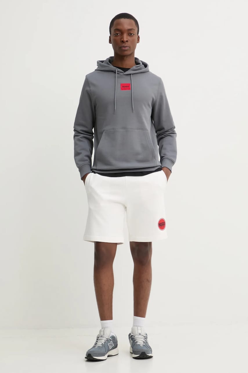 Хлопковая футболка HUGO мужская цвет чёрный с принтом 50530641 Хлопковая футболка HUGO мужская цвет чёрный с принтом 50530641