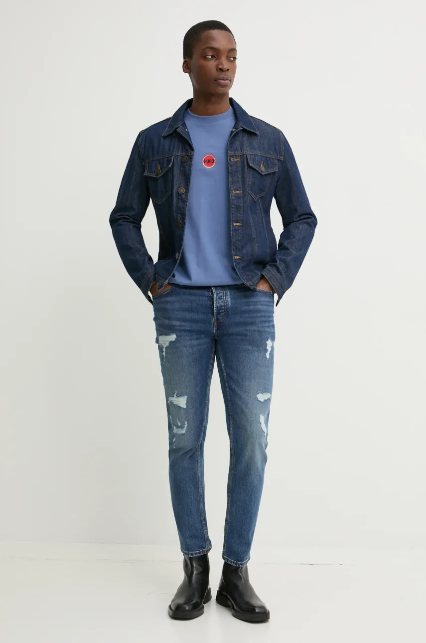 Хлопковая футболка HUGO мужская с принтом 50530647 Хлопковая футболка HUGO мужская с принтом 50530647