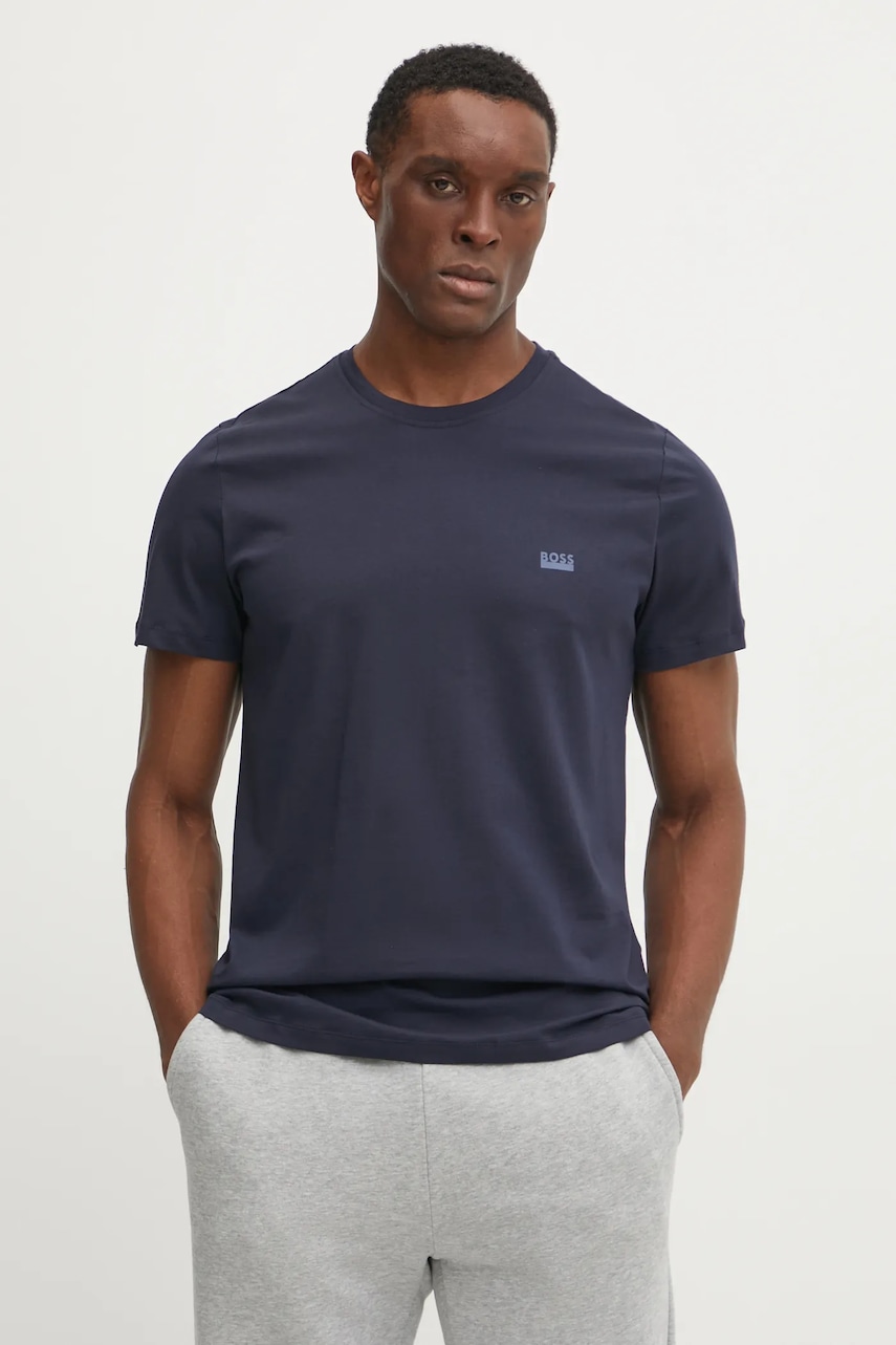 BOSS tricou din bumbac bărbați, culoarea bleumarin, uni, 50531401 BOSS tricou din bumbac bărbați, culoarea bleumarin, uni, 50531401