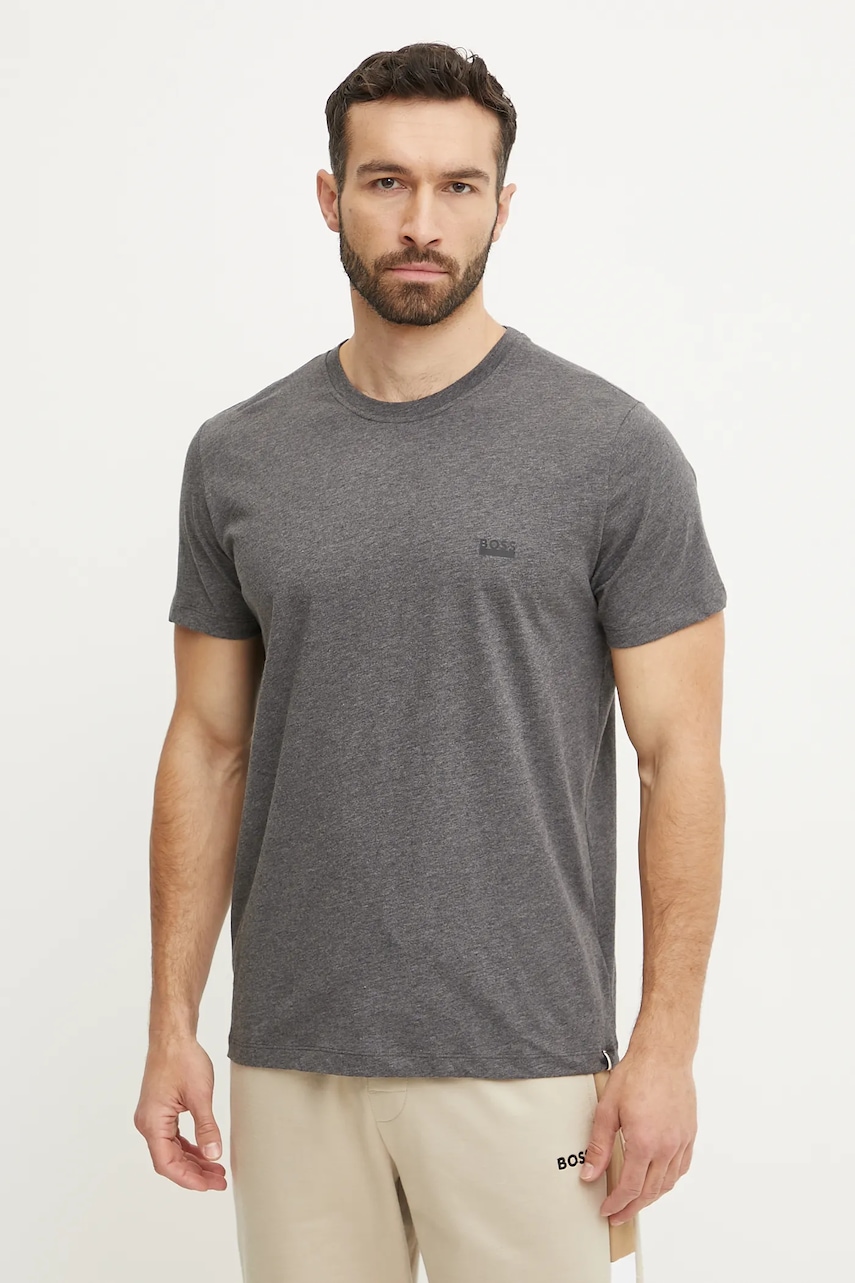 BOSS tricou din bumbac bărbați, culoarea gri, uni, 50531401