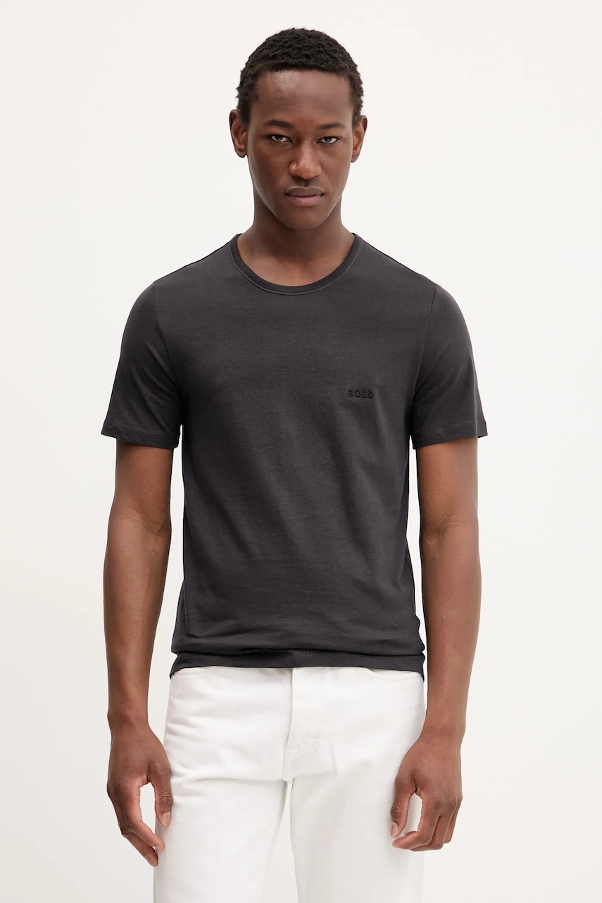 BOSS tricou din bumbac 3-pack bărbați, culoarea negru, uni, 50532468
