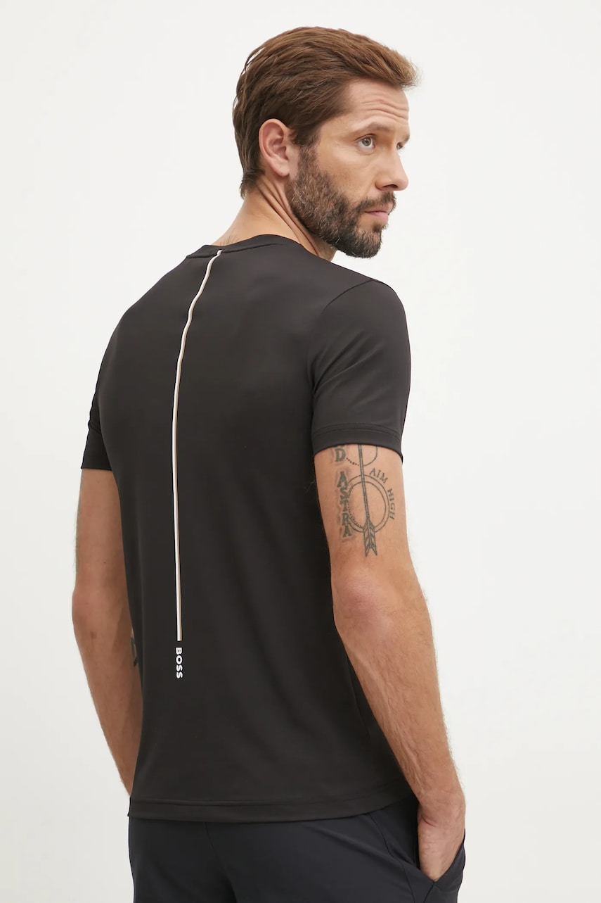 Boss Green tricou barbati, culoarea negru, neted, 50533794