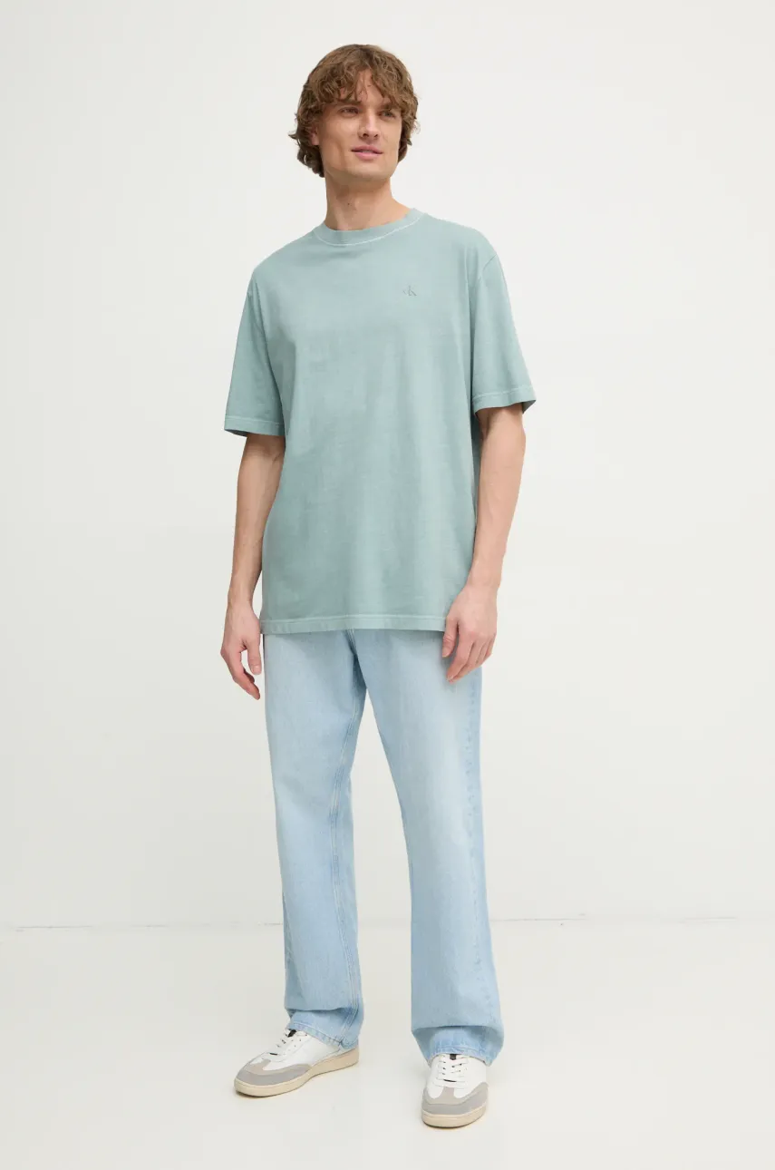 Хлопковая футболка Calvin Klein Jeans мужская однотонная J30J327078 Хлопковая футболка Calvin Klein Jeans мужская однотонная J30J327078