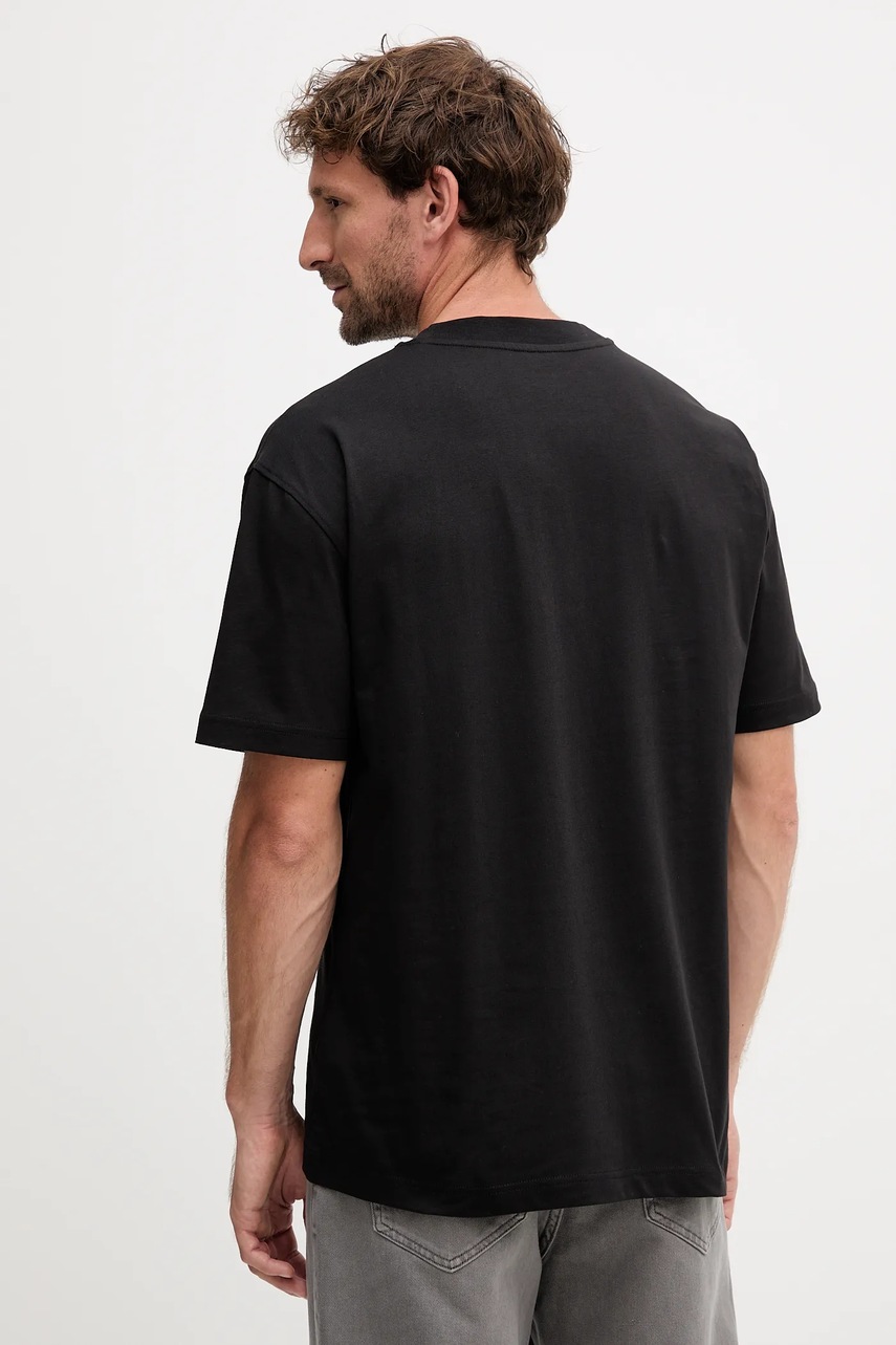 Хлопковая футболка Calvin Klein Jeans мужская цвет чёрный с принтом J30J327107