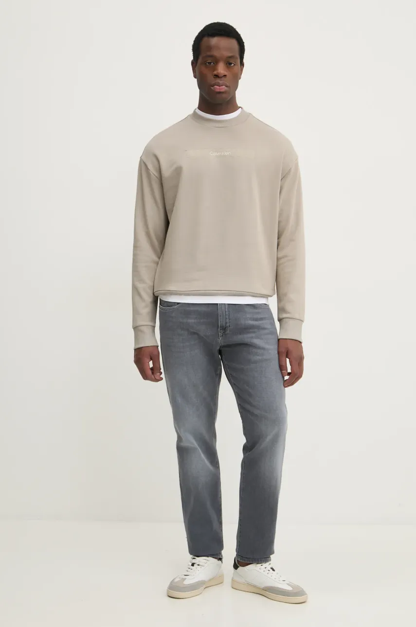 Хлопковая футболка Calvin Klein мужская цвет белый с принтом K10K113799 Хлопковая футболка Calvin Klein мужская цвет белый с принтом K10K113799