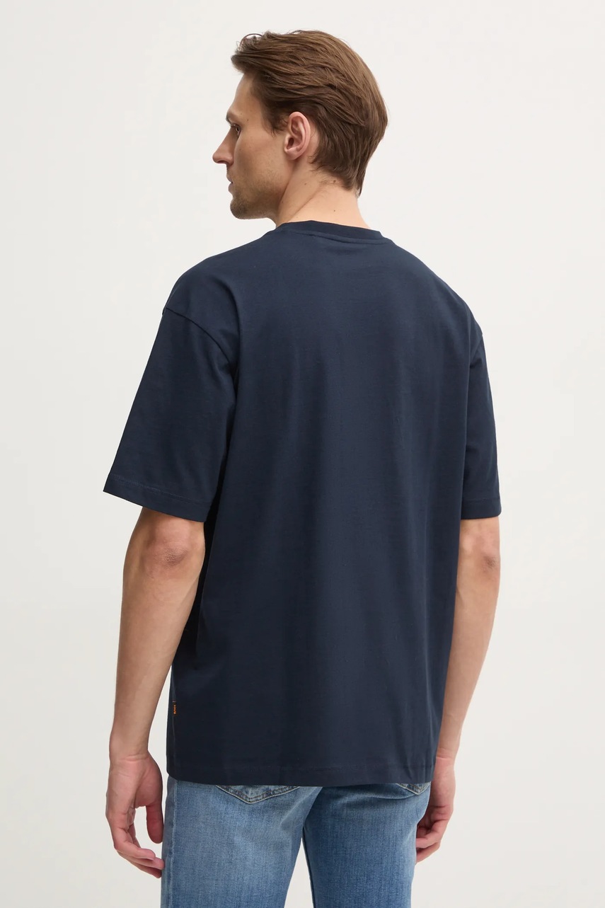 Βαμβακερό μπλουζάκι Boss Orange ανδρικό, χρώμα: ναυτικό μπλε, 50534919 φωτογραφία