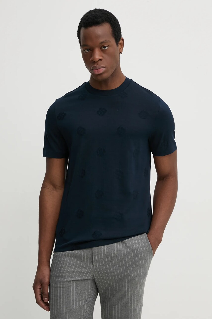 BOSS tricou din bumbac barbati, culoarea albastru marin, modelator, 50532753