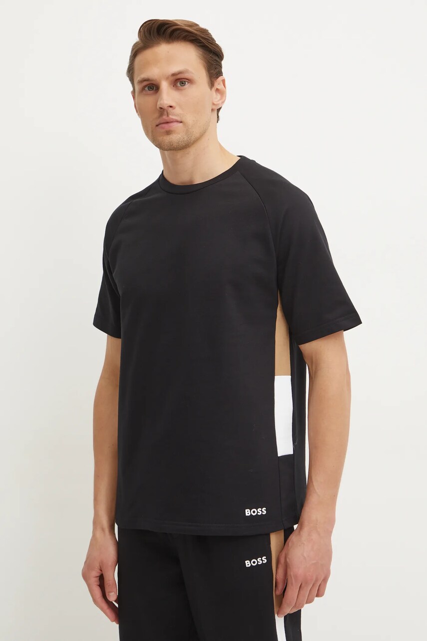 BOSS tricou lounge din bumbac culoarea negru, neted, 50535784
