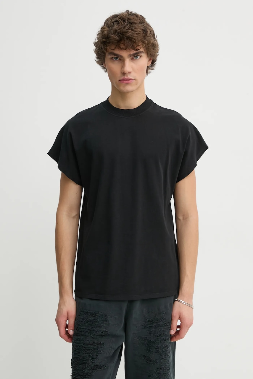 Won Hundred tricou din bumbac barbati, culoarea negru, neted, 3587-12071