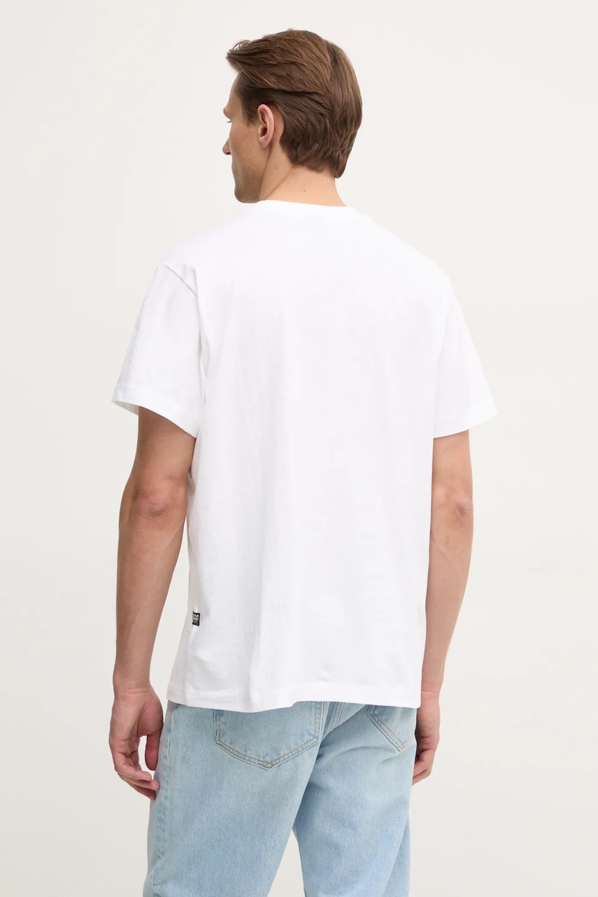 Βαμβακερό μπλουζάκι G-Star ανδρικό, χρώμα: άσπρο, D25148-C336 φωτογραφία