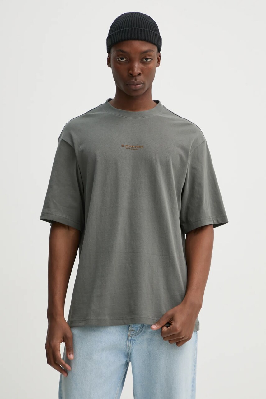 G-Star Raw tricou bărbați, culoarea gri, cu imprimeu, D25154-C336