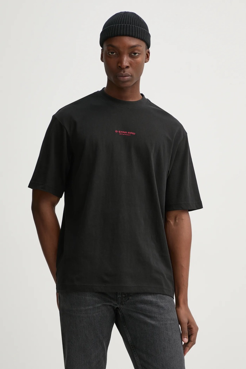 G-Star Raw tricou bărbați, culoarea negru, cu imprimeu, D25154-C336