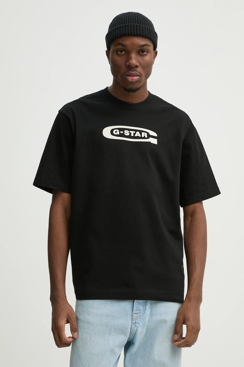 G-Star tricou din bumbac bărbați, culoarea negru, cu imprimeu, D26350-C336