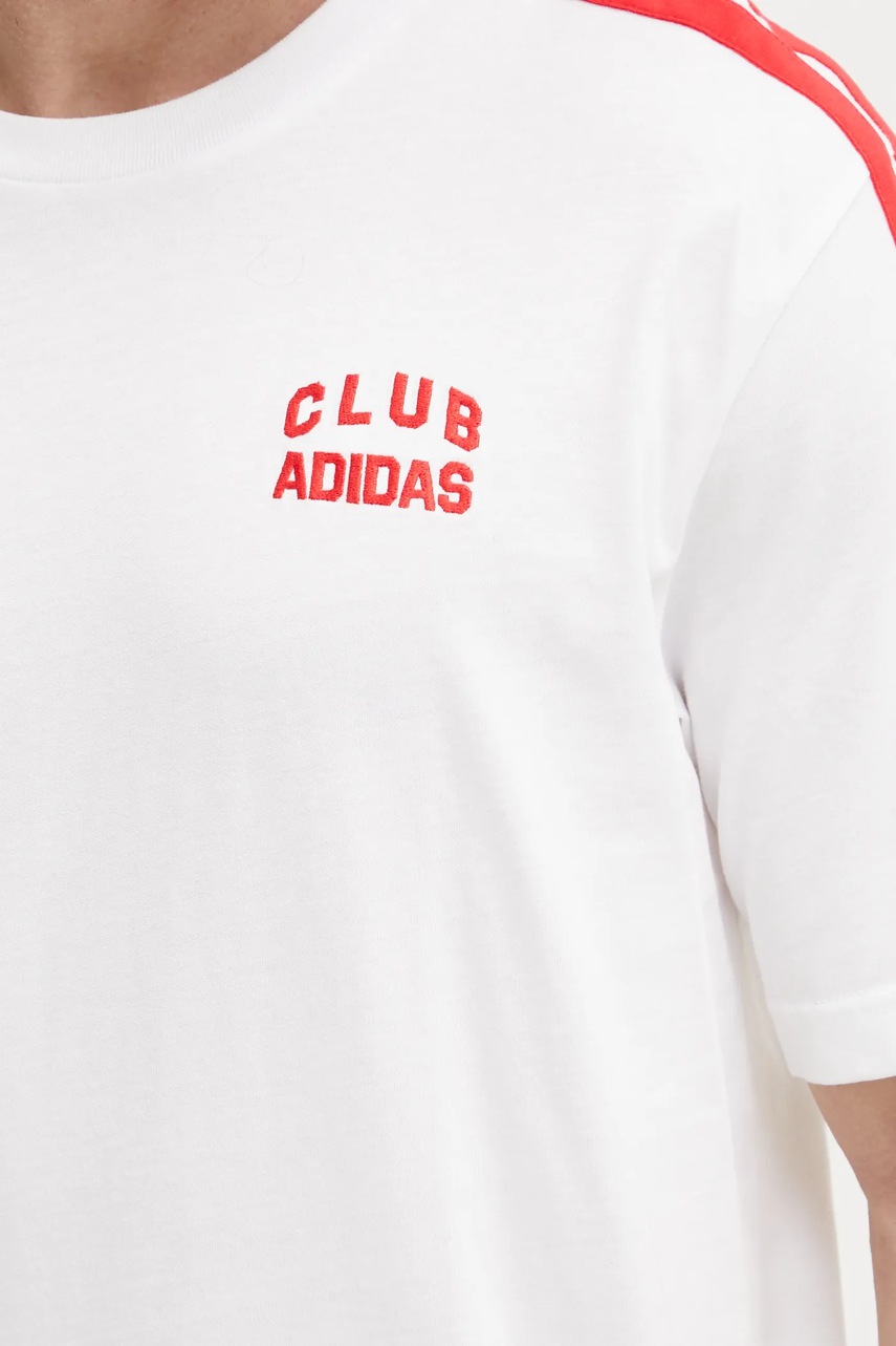 Βαμβακερό μπλουζάκι adidas M C COLLE Collegiate ανδρικό, χρώμα: άσπρο, JJ1606 φωτογραφία