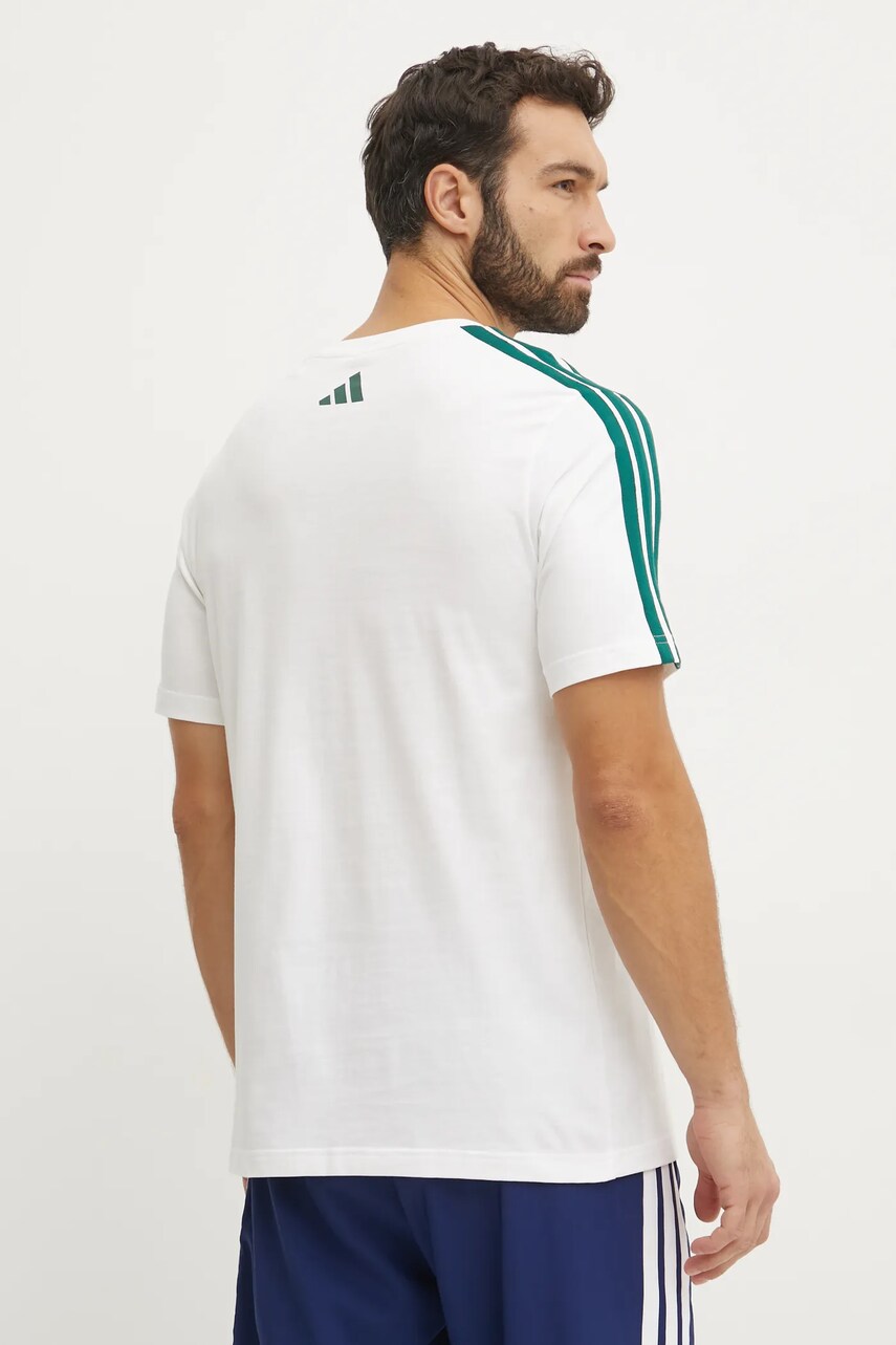 adidas pamut póló M C COLLE Collegiate bézs, férfi, mintás, JJ3868 termék 2. képe