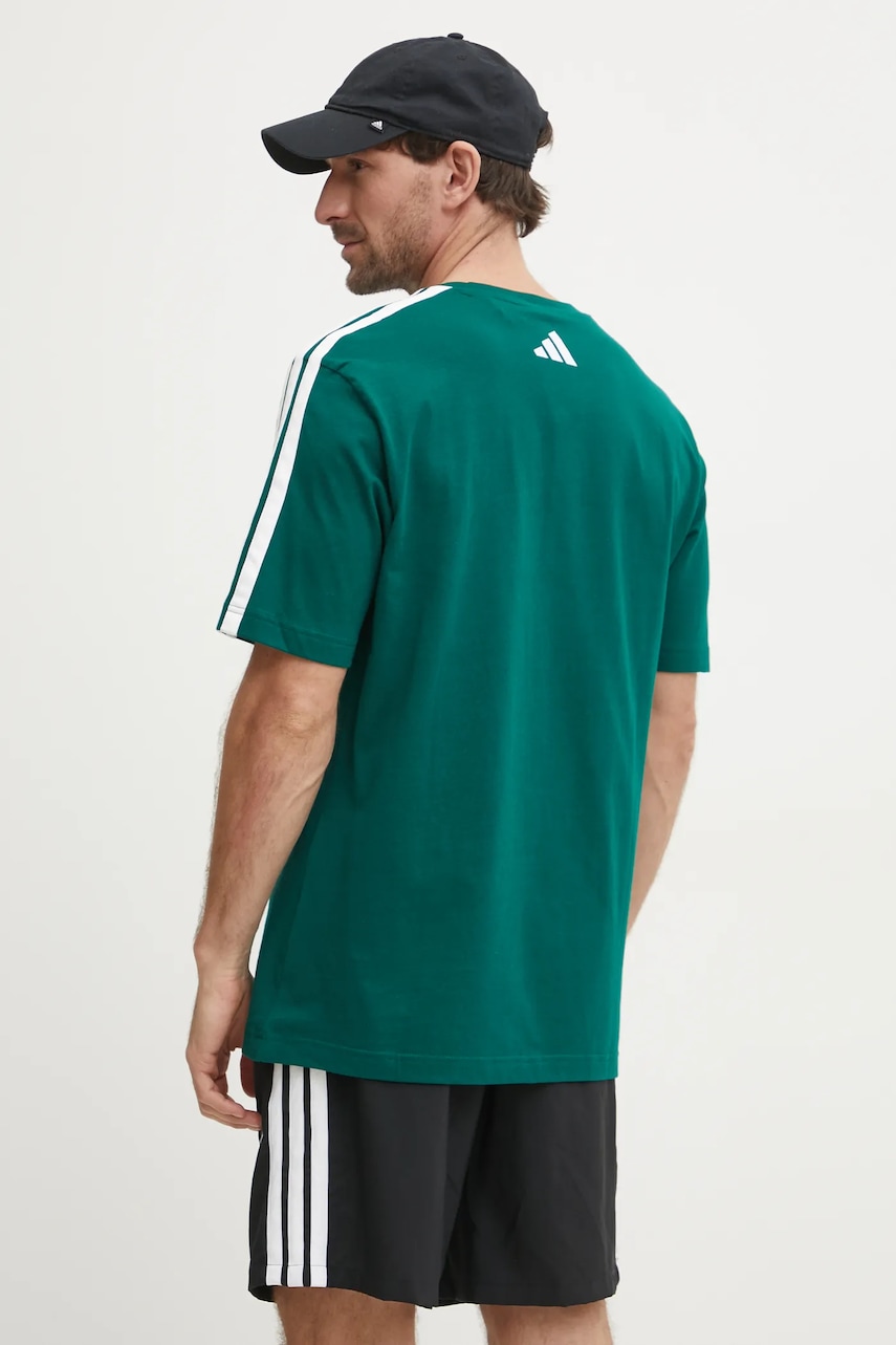 adidas pamut póló M C COLLE Collegiate zöld, férfi, nyomott mintás, JJ3869 termék 2. képe