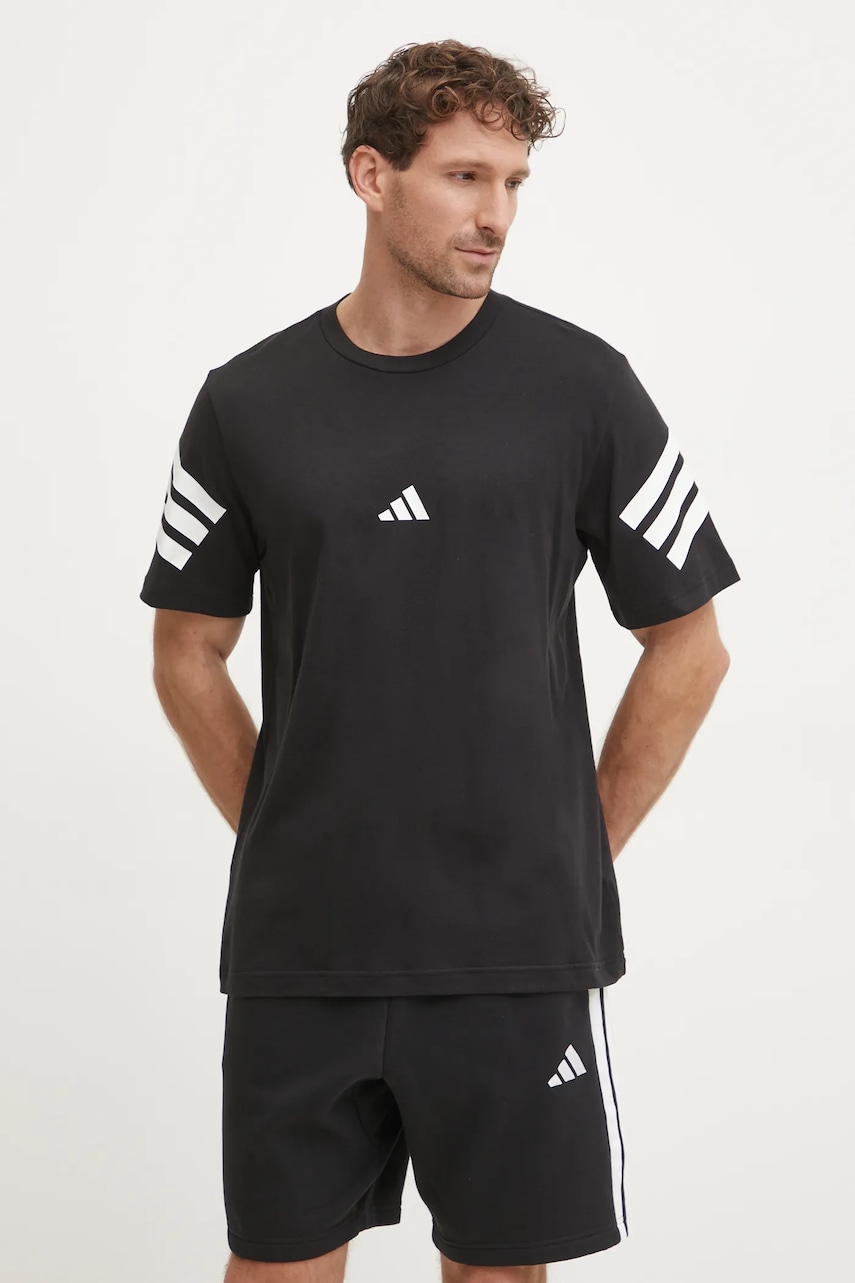 adidas tricou din bumbac Future Icons barbati, culoarea negru, cu imprimeu, JD4877