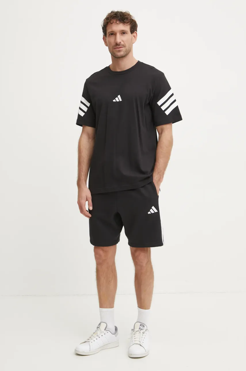 Хлопковая футболка adidas Future Icons мужская цвет чёрный с принтом JD4877 Хлопковая футболка adidas Future Icons мужская цвет чёрный с принтом JD4877