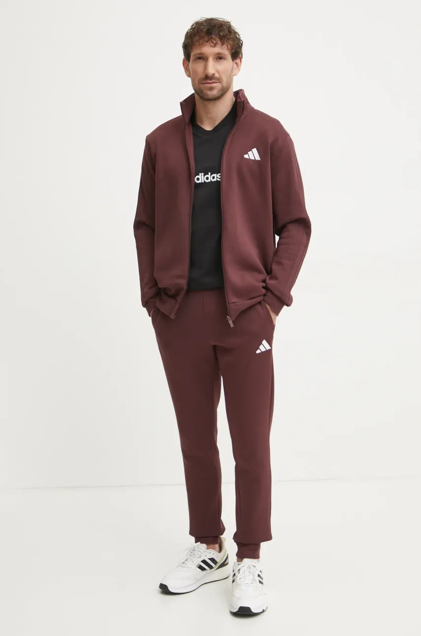 Хлопковая футболка adidas Essentials Linear мужская цвет чёрный с принтом JE8993 Хлопковая футболка adidas Essentials Linear мужская цвет чёрный с принтом JE8993