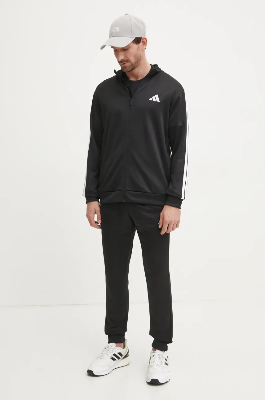 Хлопковая футболка adidas Essential мужская цвет чёрный однотонная JE9024 Хлопковая футболка adidas Essential мужская цвет чёрный однотонная JE9024