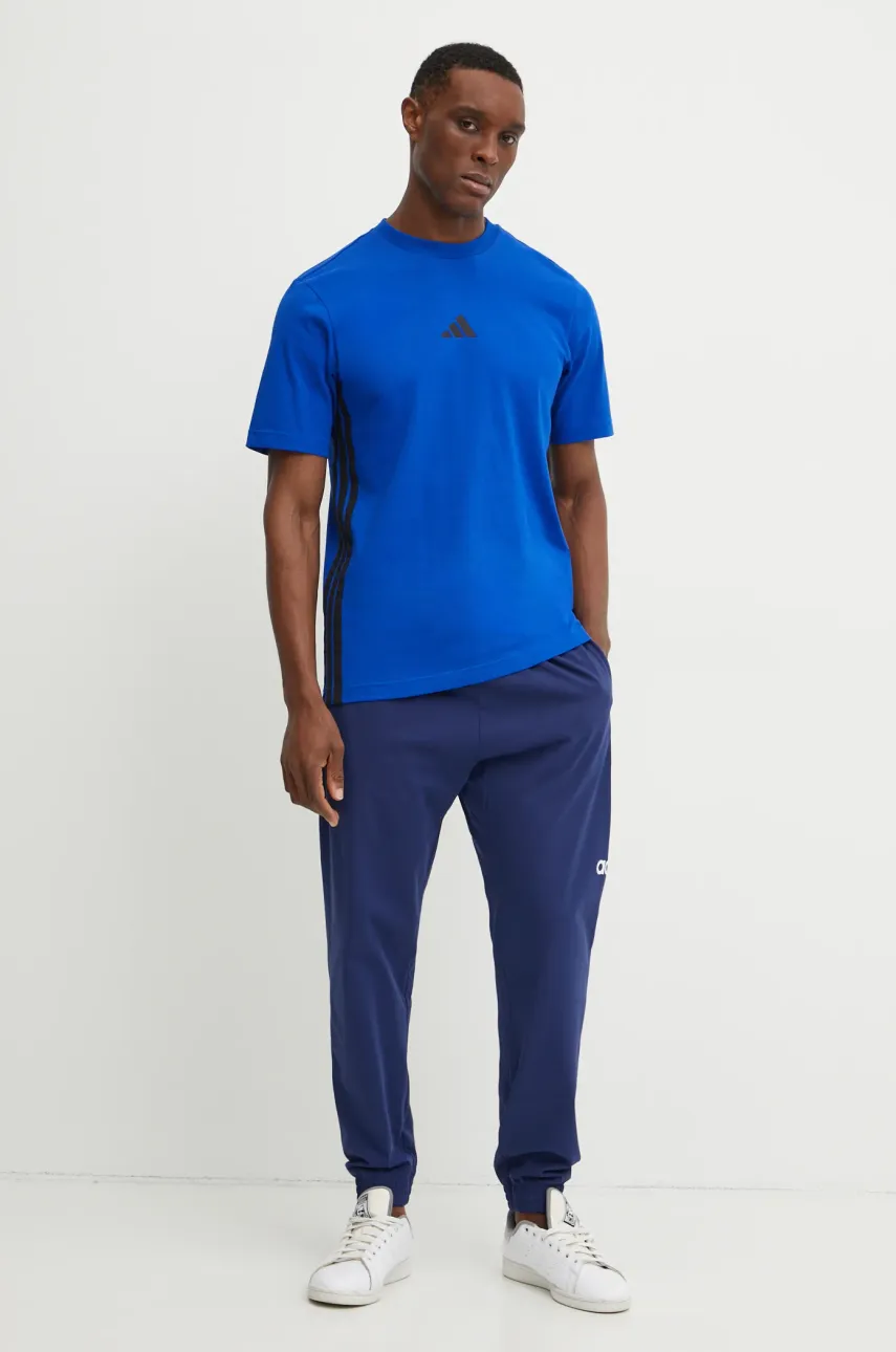 Хлопковая футболка adidas Essentials мужская с аппликацией JE6398 Хлопковая футболка adidas Essentials мужская с аппликацией JE6398