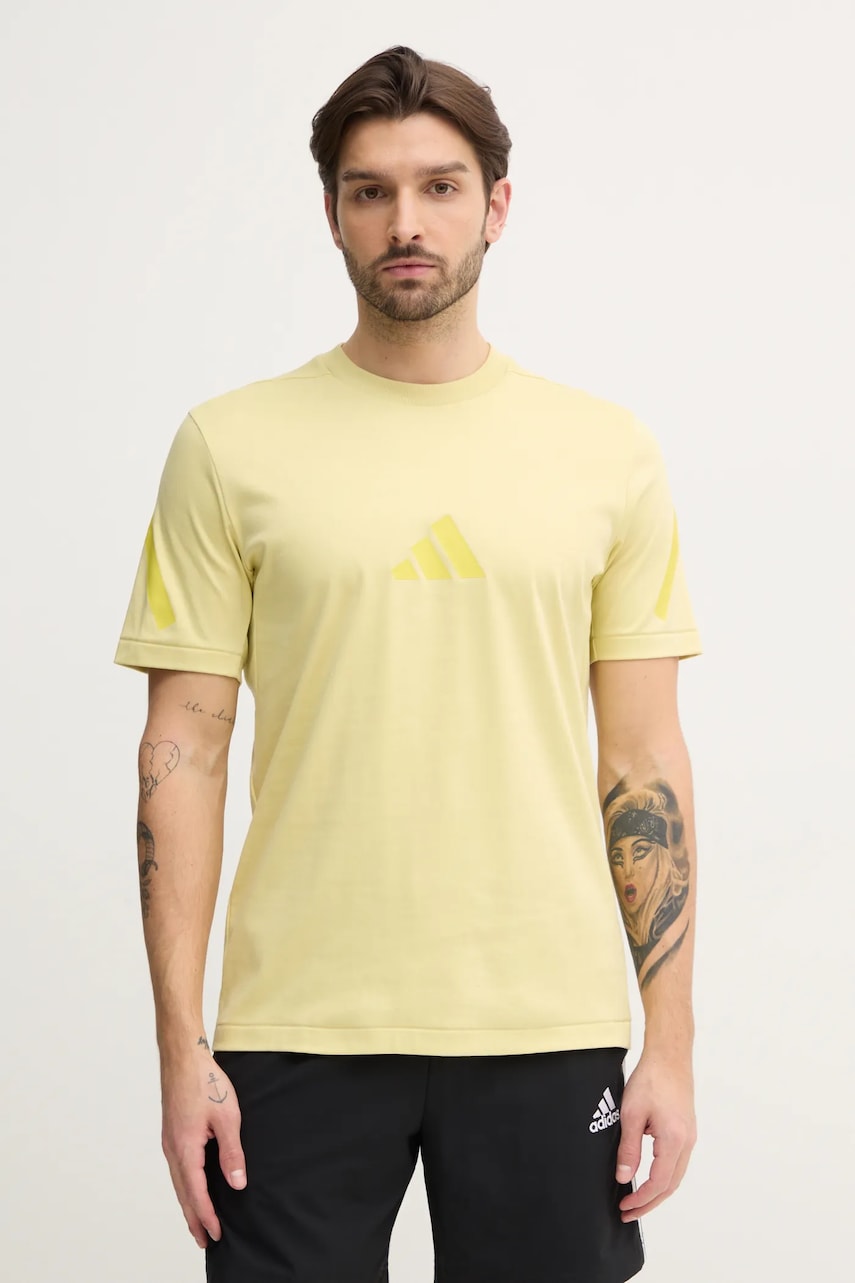 adidas tricou din bumbac Z.N.E. barbati, culoarea verde, neted, JD5981 adidas tricou din bumbac Z.N.E. barbati, culoarea verde, neted, JD5981