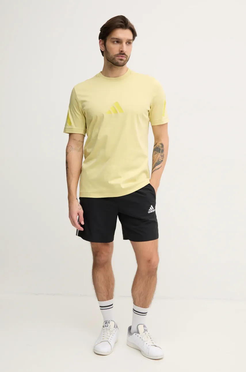 Хлопковая футболка adidas Z.N.E. мужская цвет зелёный однотонная JD5981 Хлопковая футболка adidas Z.N.E. мужская цвет зелёный однотонная JD5981
