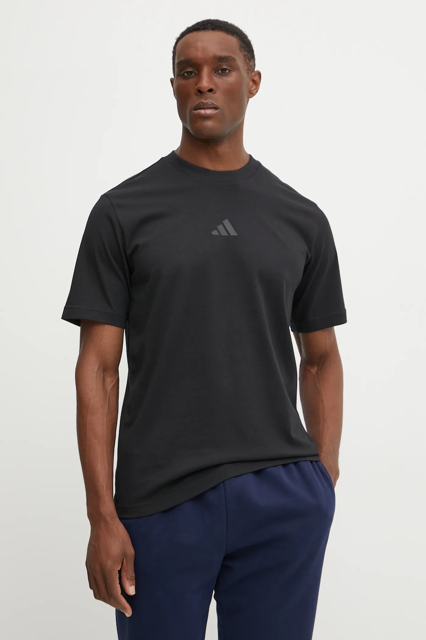 adidas tricou din bumbac City Escape barbati, culoarea negru, cu imprimeu, JF3329 adidas tricou din bumbac City Escape barbati, culoarea negru, cu imprimeu, JF3329