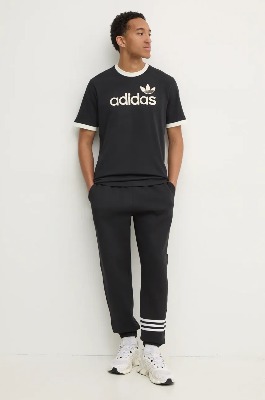 Хлопковая футболка adidas Originals SIMPLE TEE мужская цвет чёрный с принтом JC8372 Хлопковая футболка adidas Originals SIMPLE TEE мужская цвет чёрный с принтом JC8372