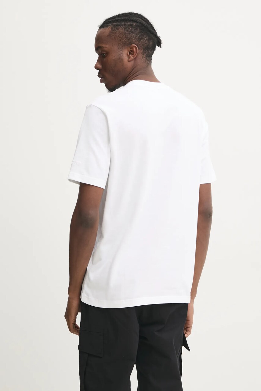 Хлопковая футболка adidas Originals GRFX TEE мужская цвет бежевый с принтом JC8365 Хлопковая футболка adidas Originals GRFX TEE мужская цвет бежевый с принтом JC8365