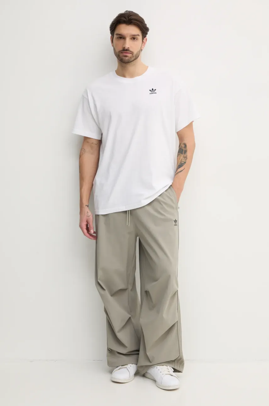 Хлопковая футболка adidas Originals Essential мужская цвет белый однотонная JD0373 Хлопковая футболка adidas Originals Essential мужская цвет белый однотонная JD0373