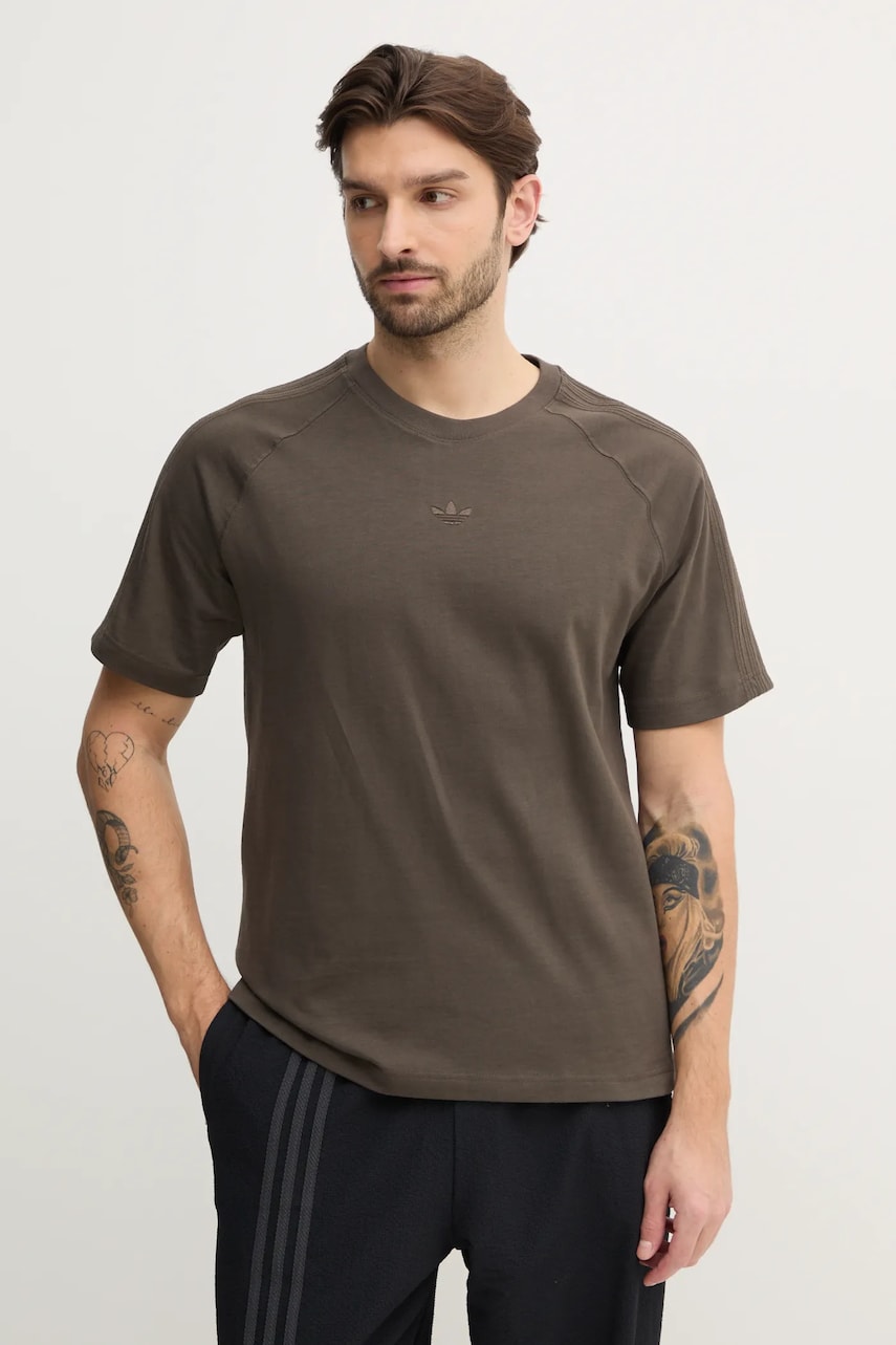 adidas Originals tricou din bumbac Essential bărbați, culoarea verde, uni, JD3276 adidas Originals tricou din bumbac Essential bărbați, culoarea verde, uni, JD3276