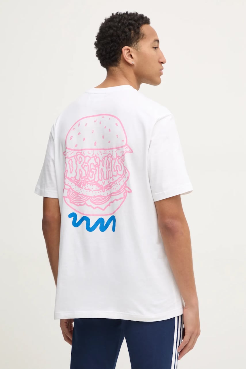 adidas Originals tricou din bumbac Q12 TS STREET B bărbați, culoarea bej, cu imprimeu, JD0677 adidas Originals tricou din bumbac Q12 TS STREET B bărbați, culoarea bej, cu imprimeu, JD0677