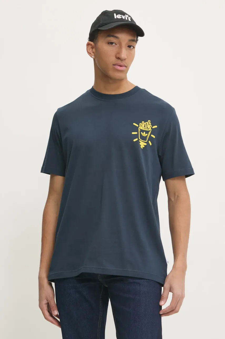 Хлопковая футболка adidas Originals Q12 TS STREET B мужская цвет синий с принтом JP4500 Хлопковая футболка adidas Originals Q12 TS STREET B мужская цвет синий с принтом JP4500