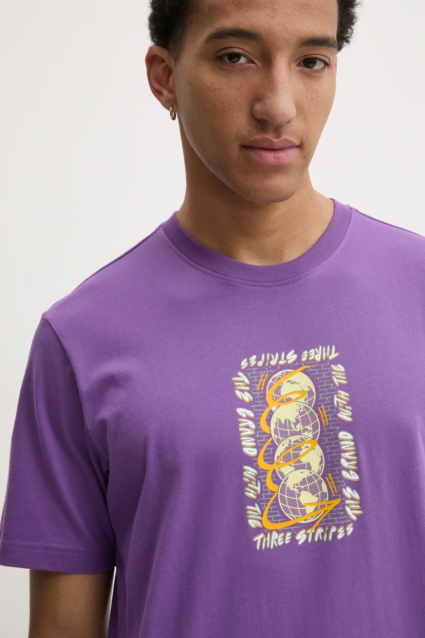 Βαμβακερό μπλουζάκι adidas Originals Q12 TS STREET W ανδρικό, χρώμα: μοβ, JP4498 φωτογραφία