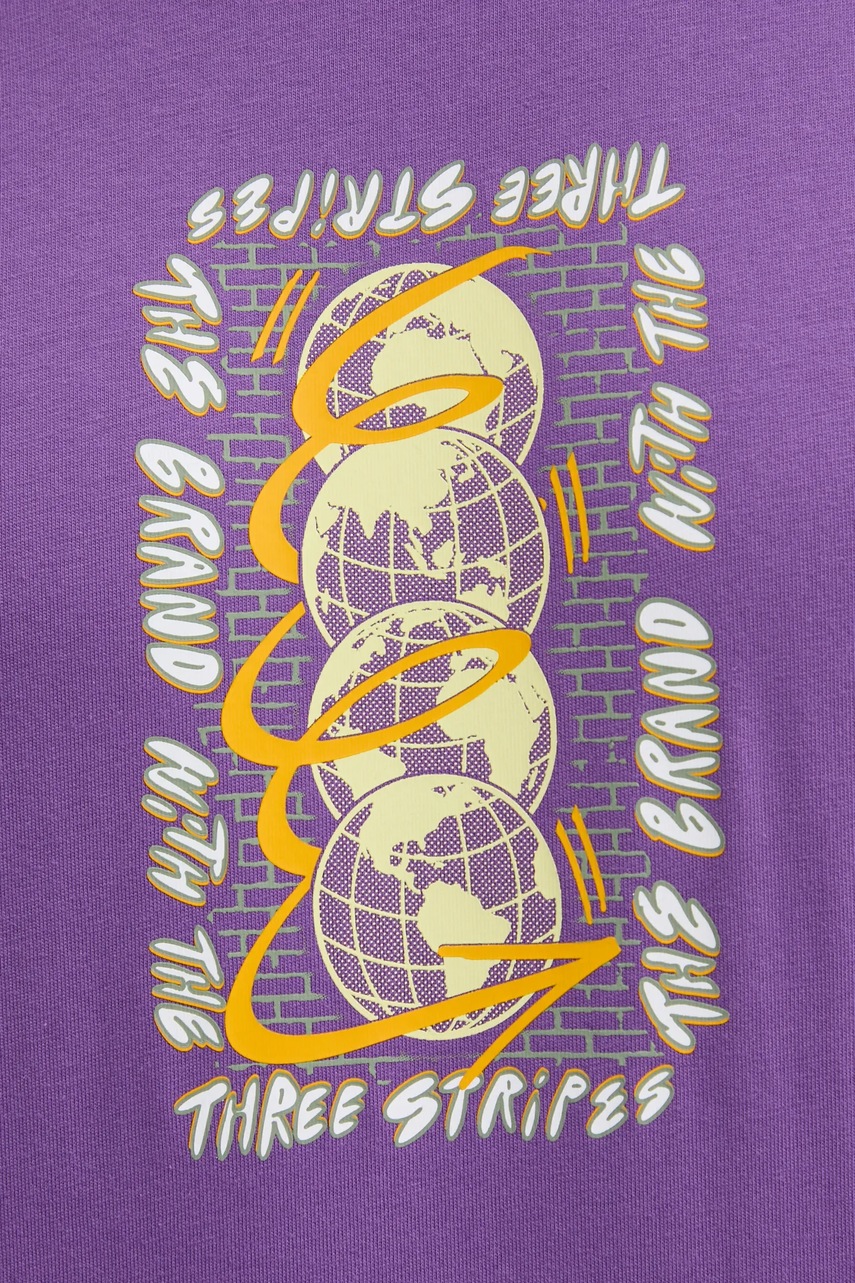 Βαμβακερό μπλουζάκι adidas Originals Q12 TS STREET W ανδρικό, χρώμα: μοβ, JP4498 φωτογραφία