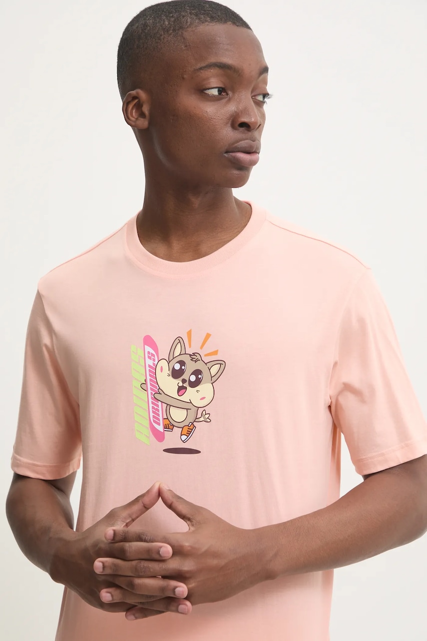 adidas Originals tricou din bumbac Q12 TS KAWAII barbati, culoarea portocaliu, cu imprimeu, JP0194 adidas Originals tricou din bumbac Q12 TS KAWAII barbati, culoarea portocaliu, cu imprimeu, JP0194