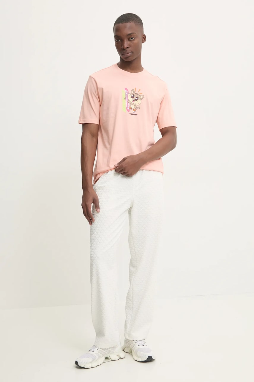 Хлопковая футболка adidas Originals Q12 TS KAWAII мужская цвет оранжевый с принтом JP0194 Хлопковая футболка adidas Originals Q12 TS KAWAII мужская цвет оранжевый с принтом JP0194