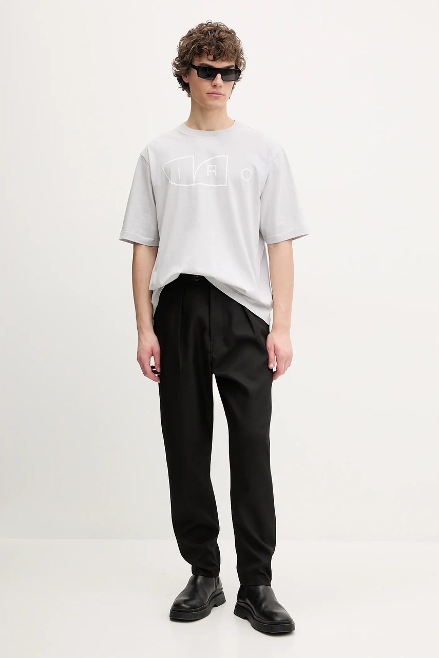 Βαμβακερό μπλουζάκι IRO ανδρικό, χρώμα: γκρι, MP19JESSIESPE φωτογραφία