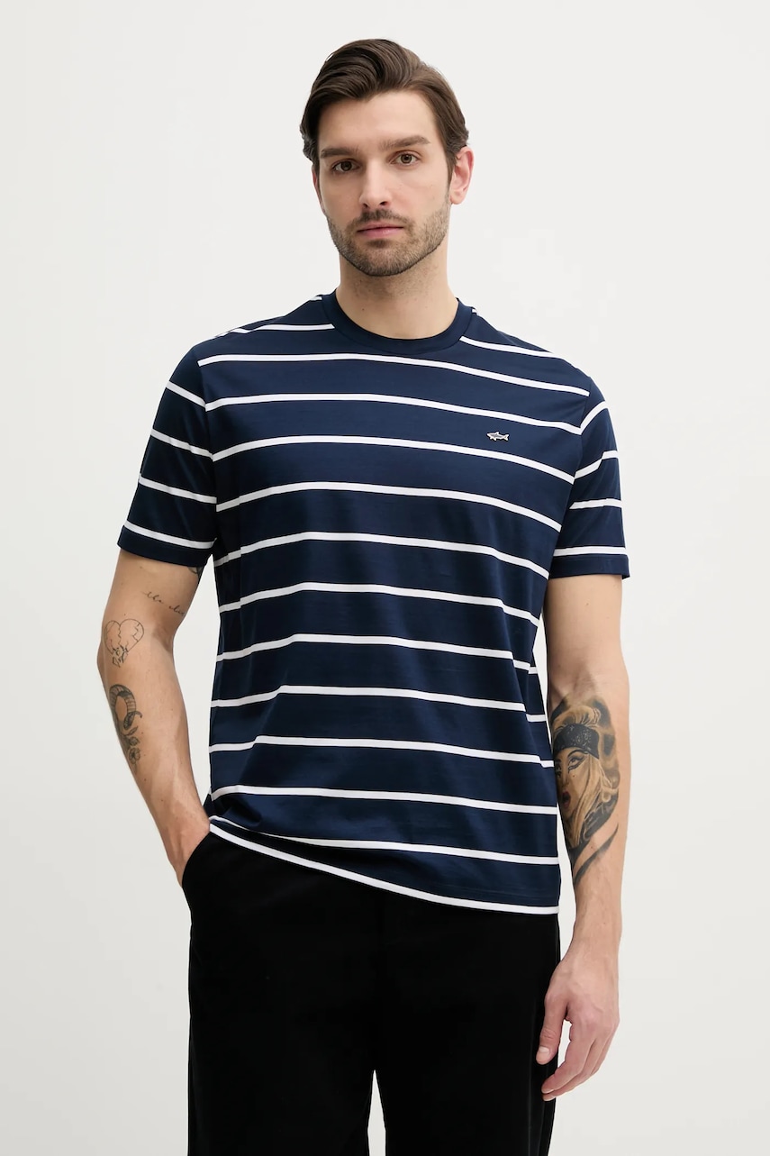Paul&Shark tricou din bumbac barbati, culoarea albastru marin, modelator, 25411018