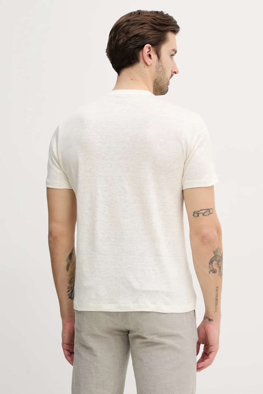 Λευκό μπλουζάκι Paul&Shark ανδρικό, χρώμα: μπεζ, 25411020 φωτογραφία