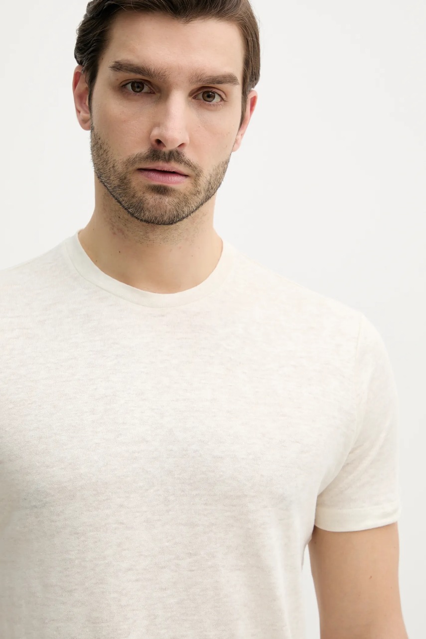 Λευκό μπλουζάκι Paul&Shark ανδρικό, χρώμα: μπεζ, 25411020 φωτογραφία