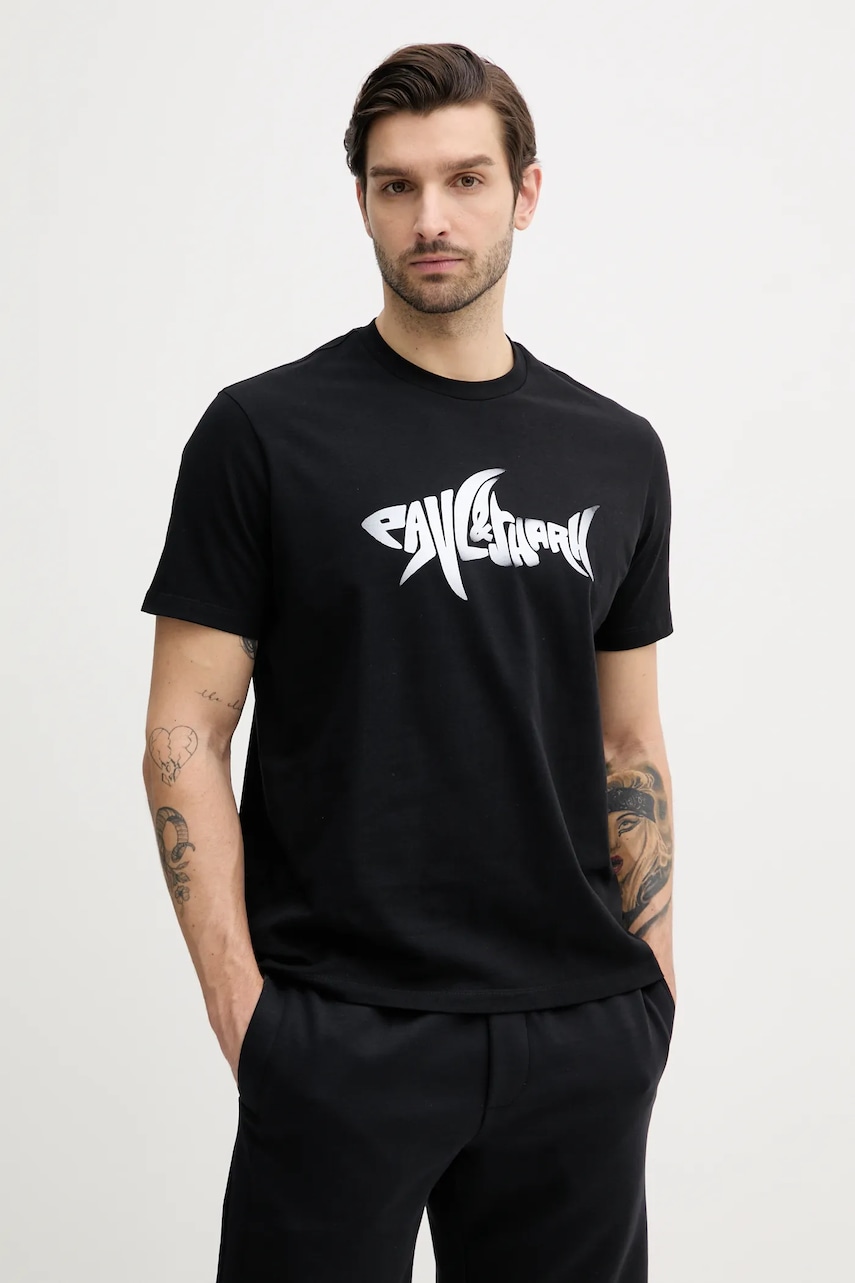 Paul&Shark tricou din bumbac barbati, culoarea negru, cu imprimeu, 25411041 Paul&Shark tricou din bumbac barbati, culoarea negru, cu imprimeu, 25411041