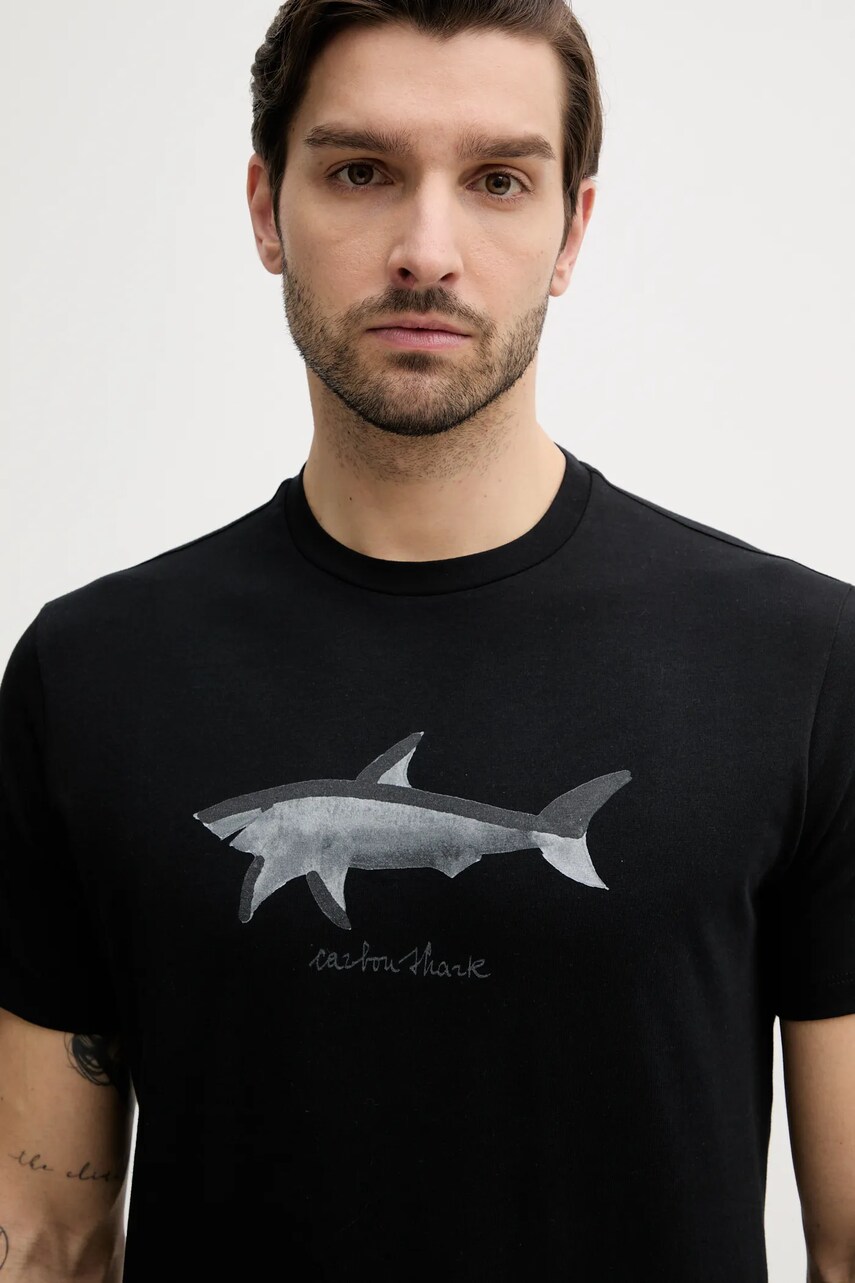 Paul&Shark tricou din bumbac barbati, culoarea negru, cu imprimeu, 25411071
